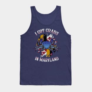 I Got Crabs In Maryland Day State Blue Crab Flag Tank Top